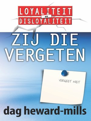 cover image of Zij Die Vergeten